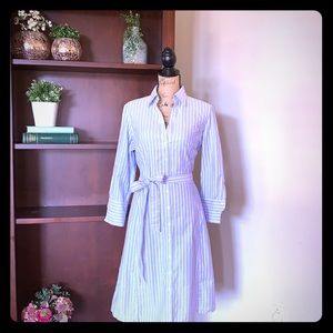 Brooks Brothers Shirtdress Blue w/ Pink Stripes 14